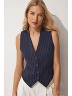 Kamizelki damskie - Happiness Istanbul Kamizelka w kolorze czarnym - miniaturka - grafika 1