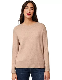 Street One Damski sweter z dzianiny, Buff Sand Melange, 42 - Swetry damskie - miniaturka - grafika 1
