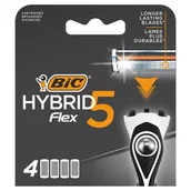 Maszynki do golenia i wkłady - BiC System Wkłady do maszynki Hybrid Flex 5 Blister 1op.-4szt - miniaturka - grafika 1