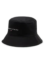 Czapki męskie - Tommy Jeans Kapelusz Tjm Linear Logo Bucket Hat AM0AM12895 Czarny - miniaturka - grafika 1