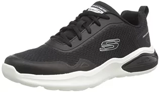 Trampki męskie - Skechers Męskie trampki 232562 BKW, czarne syntetyczne/siatkowe wykończenie, 40 UK, Czarne syntetyczne białe wykończenie siatkowe, 45 EU - grafika 1