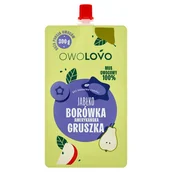 Koncentraty warzywne, przeciery - Owolovo Mus owocowy 100 % jabłko borówka amerykańska gruszka 300 g - miniaturka - grafika 1