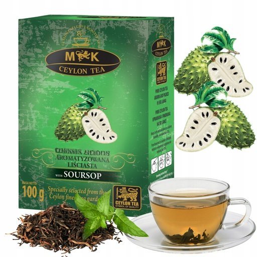 MK Herbata Zielona Aromatyzowana Liściasta o Smaku Gravioli Ceylon Tea 100g