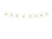 Wesele i ślub - Partydeco Baner Mąż Żona, biały, 15 x 110 cm (1 karton / 50 op.)" GRL67-008-KARTON [13987094] - miniaturka - grafika 1