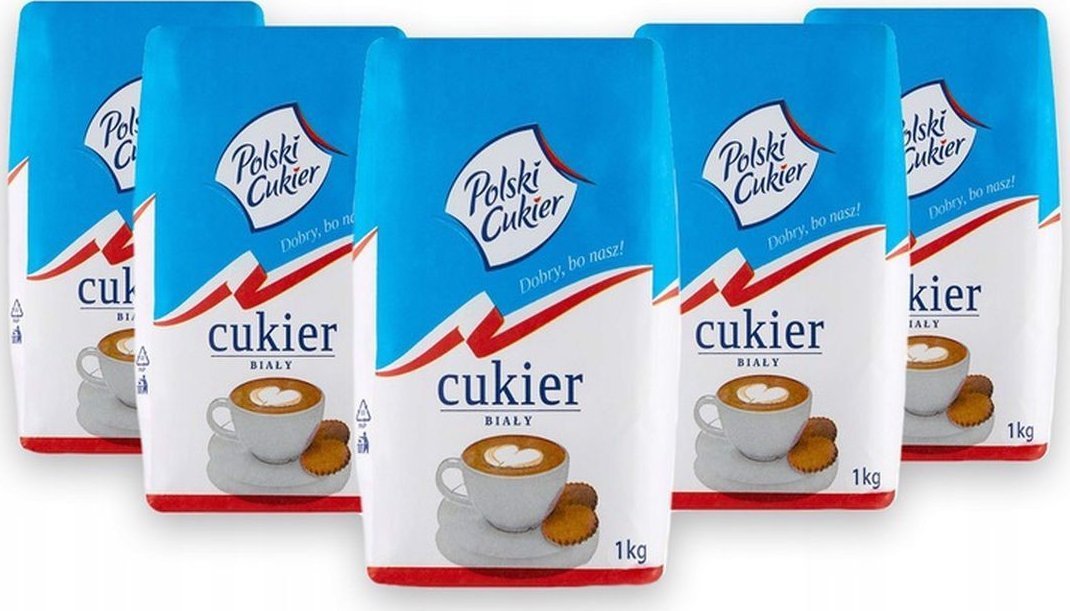 Polski Cukier Polski Cukier Cukier biały 1 kg x 5 sztuk