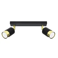 Lampy sufitowe - Czarno-złoty podwójny plafon sufitowy - 9X A179 C8-P10 - miniaturka - grafika 1