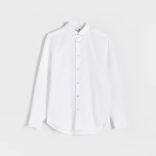 Koszule męskie - Reserved - Bawełniana koszula regular fit - Biały - grafika 1