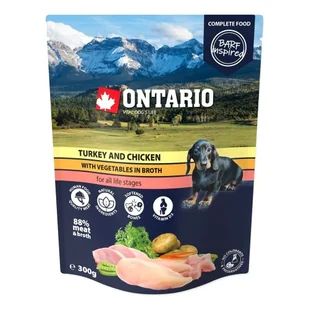 ONTARIO Saszetka Indyk i kurczak z warzywami w bulionie 300g (214-3338) - Mokra karma dla psów - miniaturka - grafika 1