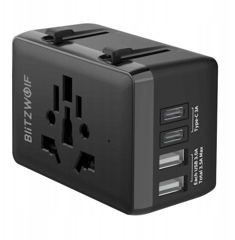 Adapter podróżny 4w1 Blitzwolf BW-TA1 2xUSB-A, USB-C, USB-C PD 20W