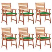 Fotele i krzesła ogrodowe - vidaXL Lumarko Krzesła ogrodowe z poduszkami, 6 szt., lite drewno akacjowe! 3078352 - miniaturka - grafika 1