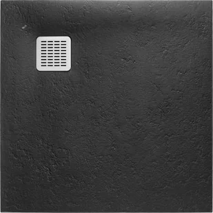 Roca Terran brodzik 100 cm kwadratowy kompozyt Stonex czarny AP1033E83E801400 - Brodziki prysznicowe - miniaturka - grafika 1