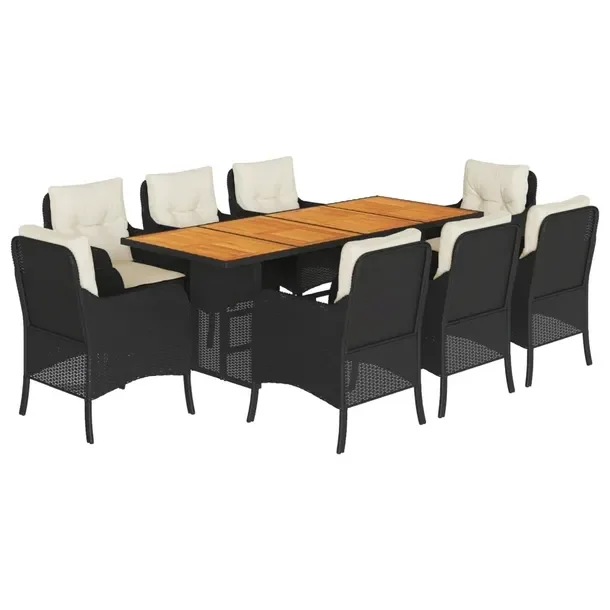 Zestaw Mebli Ogrodowych Rattan PE, Stół 190x80x74cm, Krzesła 58,5x67x86c