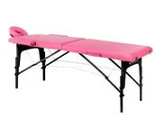 Krzesła i taborety kosmetyczne - Stół składany do masażu drewniany Komfort Activ Fizjo 2 segmentowe róż czarne drewno - miniaturka - grafika 1