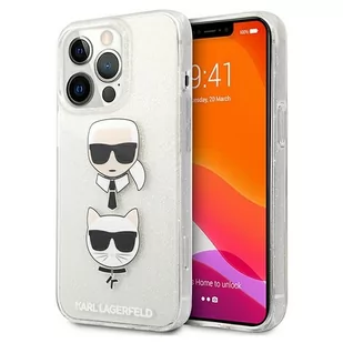 Karl Lagerfeld KLHCP13LKCTUGLS iPhone 13 Pro / 13 6,1" srebrny/silver hardcase Glitter Karl s & Choupette KF000809 - Etui i futerały do telefonów - miniaturka - grafika 1