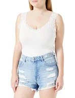 Koszulki i topy damskie - VERO MODA Women's VMLUNA SS TOP NOOS T-Shirt, Snow White, XXL, Snow White, XXL - miniaturka - grafika 1