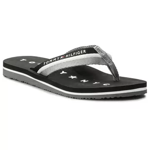 Tommy Hilfiger Japonki Tommy Loves Ny Beach Sandal FW0FW02370 Black 990 - Klapki i japonki damskie - miniaturka - grafika 1