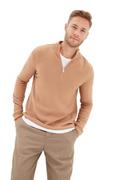 Swetry męskie - Trendyol Męska bluza z golfem slim fit basic sweter z dzianiny, Kolor norek, L - miniaturka - grafika 1