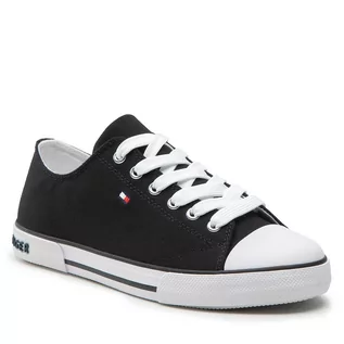 Buty dla chłopców - Trampki Tommy Hilfiger - Low Cut Lace-Up Sneaker T3X4-32207-0890 S Black 999 - grafika 1