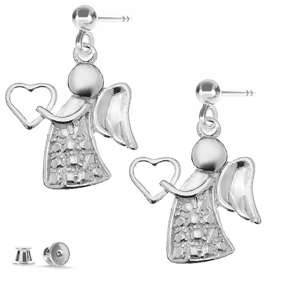 Kolczyki srebrne Aniołek Anioł 925