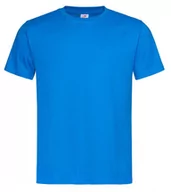 Koszulki męskie - Błękitny Bawełniany T-Shirt Męski Bez Nadruku -STEDMAN- Koszulka, Krótki Rękaw, Basic, U-neck - Stedman - miniaturka - grafika 1
