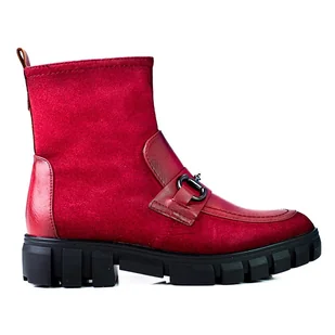 Botki damskie workery Vinceza czerwone - Botki damskie - miniaturka - grafika 1