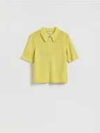 Swetry damskie - Reserved - Sweter z krótkim rękawem - zielony - miniaturka - grafika 1