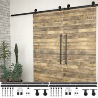 Inne akcesoria dekarskie - shumee System do montażu drzwi przesuwnych 2szt. 200cm stal czarny - miniaturka - grafika 1
