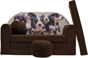 Sofa dziecięca kanapa wersalka rozkładana 160cm + podnóżek i poduszka - K7 - Fotele i pufy dla dzieci - miniaturka - grafika 1