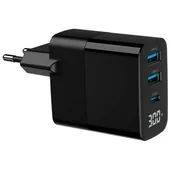 Ładowarki do telefonów - Ładowarka sieciowa Gembird TA-UC-PDQC30LCD-BK-02 czarna - miniaturka - grafika 1