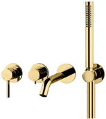 Baterie wannowe i prysznicowe - Oltens Oltens Molle bateria wannowo-prysznicowa podtynkowa 4-otworowa złoty połysk - miniaturka - grafika 1