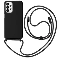 Etui i futerały do telefonów - Etui na smycz do Samsung Galaxy A23 5G / M23 Półsztywne etui na smycz 80cm czarne - miniaturka - grafika 1
