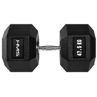 Hantle i ciężarki - HMS Hantla gumowana Hex Pro 47,5 kg 17-66-130 - miniaturka - grafika 1