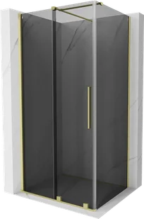 Mexen Velar kabina prysznicowa rozsuwana 100x70 cm, grafit, złota szczotkowana - 871-100-070-41-55 - Kabiny prysznicowe - miniaturka - grafika 1