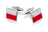 Spinki do mankietów i krawatów - Spinki do mankietów X2 Biało-Czerwoni - miniaturka - grafika 1