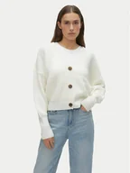 Swetry damskie - Vero Moda Kardigan Lea 10249632 Biały Regular Fit - miniaturka - grafika 1