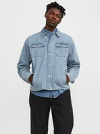 Kurtki męskie - Jack&Jones Kurtka jeansowa Chase 12250086 Niebieski Loose Fit - miniaturka - grafika 1