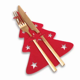 Zestaw 4 podkładek na sztućce choinki czerwony - Obrusy i serwetki - miniaturka - grafika 1