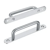 Zawiasy, okucia i inne akcesoria - 2-częściowy uchwyt do drzwi przesuwnych, uchwyt do drzwi przesuwnych z płytką ze stali nierdzewnej do drzwi - 192 mm - miniaturka - grafika 1