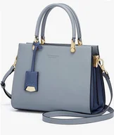 Torebki damskie - Elegancka Skórzana Torebka na ramię do ręki Cnolés NIebieska 28×11,5×21 - miniaturka - grafika 1