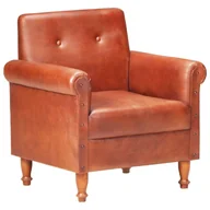 Fotele - vidaXL Fotel klubowy, brązowy, skóra naturalna 320778 - miniaturka - grafika 1