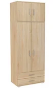Szafy - Skandynawska szafa z nadstawką dąb sonoma - Foni 4X - miniaturka - grafika 1