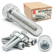 Śruby i nakrętki - Śruba imbusowa M12x40 z łbem walcowym DIN912 kl. 8.8 ampulowa ocynk 1kg - miniaturka - grafika 1