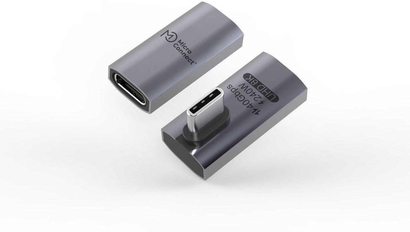 MicroConnect Premium USB4 Gen 3x2 USB-C angeled straight adapter - Adapter USB4-CCFAS-240W