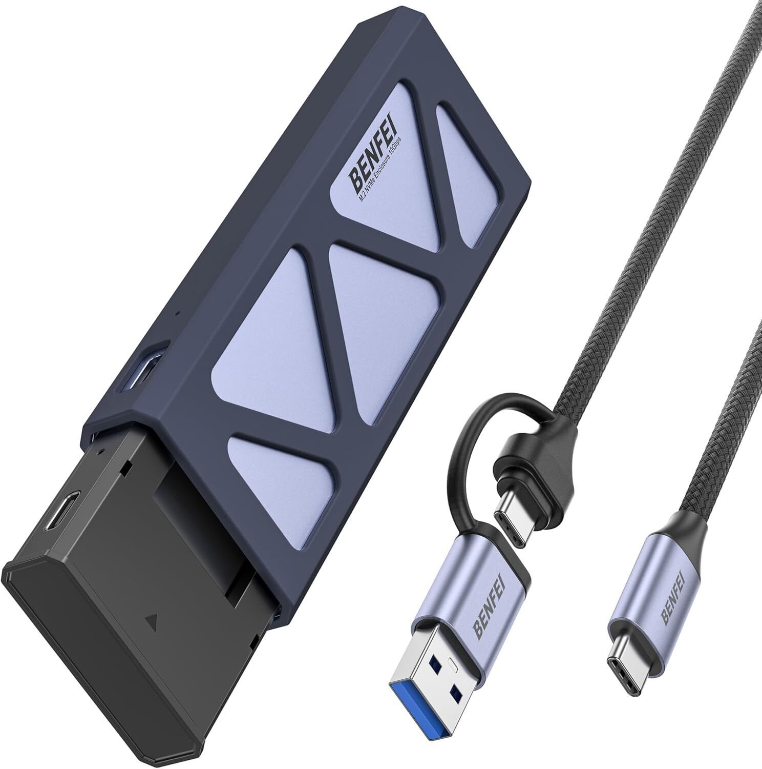 Aptel BENFEI OBUDOWA DYSKU DO USB-C / USB-A M.2 NVME SZARA