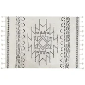 Dywany - Dywan bawełniany 160 x 230 cm biało-czarny KHOURIBGA - miniaturka - grafika 1