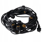 Lampy ogrodowe - Girlanda Ogrodowa Zewnętrzna Łańcuch Świetlny GRL 15xE27 IP44 15m Czarna Kanlux - miniaturka - grafika 1