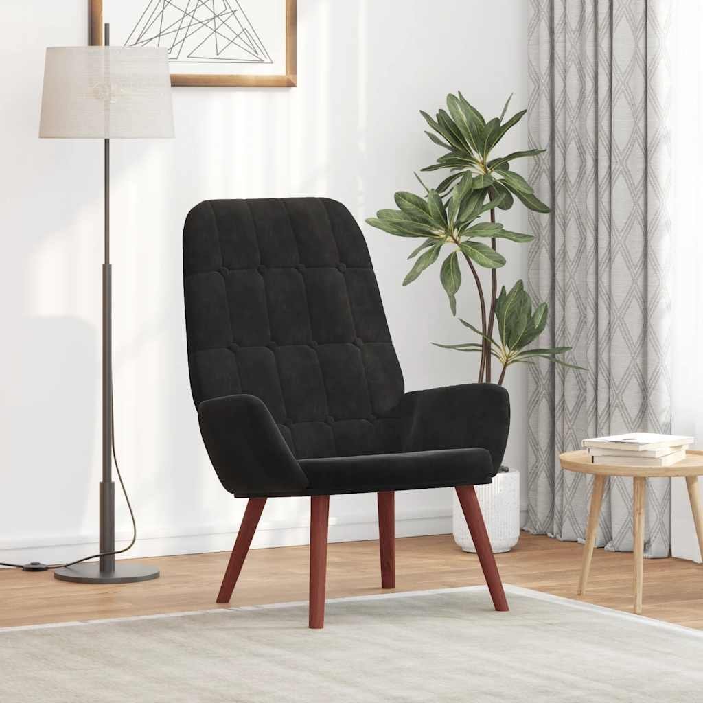 vidaXL Fotel, czarny, obity aksamitem