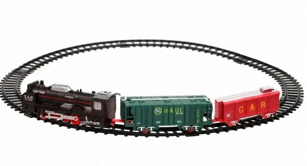 Kolejka Lokomotywa W Zestawie Z Wagonami Z Efektami Świetl/Dźwi