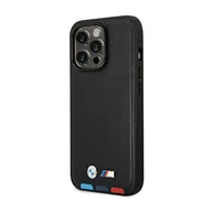 Etui i futerały do telefonów - Etui BMW BMHMP14X22PTDK iPhone 14 Pro Max 6,7" czarny/black Leather Stamp Tricolor Magsafe - miniaturka - grafika 1