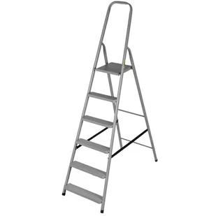 DRABEST Drabina stalowa domowa 6 stopniowa 125 kg - Drabiny - miniaturka - grafika 1